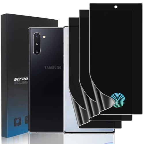 3 Pack TPU Privacy Screen Protector for Samsung Galaxy Note 10+ 6.8" - size: Samsung Galaxy Note 10 Plus