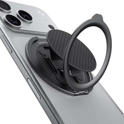 BENKS ArmorPop Magnetic Phone Grip & Stand for MagSafe, 360° Rotation Adjustable Phone Ring Holder for iPhone 17/16/15/14/13/12 Series, Durable Kevlar Design
