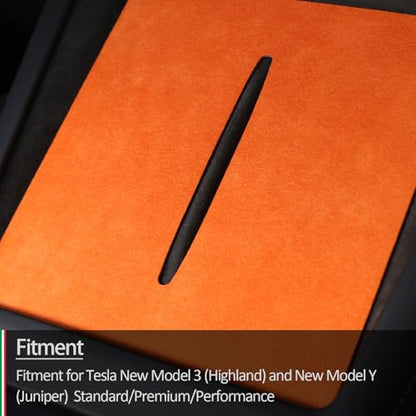 Suede Wireless Charger Pad for Tesla Model 3 24-26 Model Y 25-26 Orange - color: Orange
