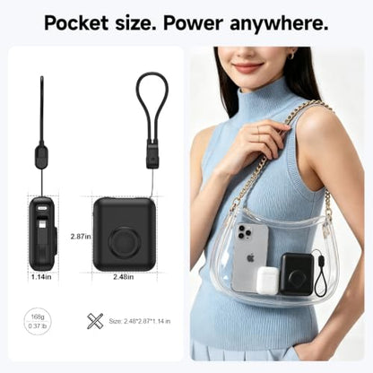 20000mAh Magnetic Power Bank for Apple Watch, 22.5W PD Fast Charging - color: Black