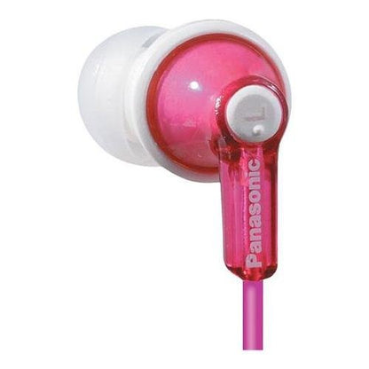Panasonic ErgoFit Wired Earbuds, In-Ear Headphones With Dynamic Crystal-Clear Sound And Ergonomic Custom-Fit Earpieces (S/M/L), 3.5mm Jack For Phones And Laptops, No Mic - RP-HJE120-P (Pink) - color: Pink, size: S/M/L, style: No Mic