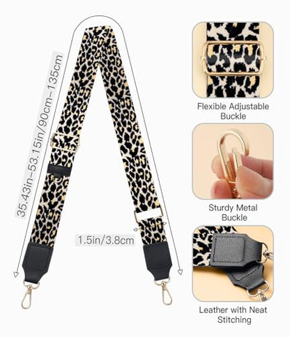 TiMOVO Clip and Go Phone Strap Crossbody with Leather Wallet, Adjustable Anti-Theft Lanyard with Pouch for Most Phone Case - color: Leopard