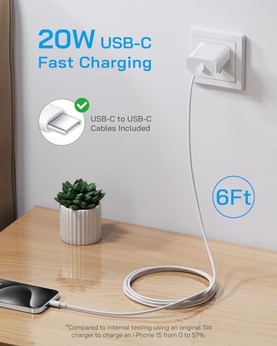 AISNI USBC Charger for iPhone Duo/18 Pro Max/17/16/15 Charger Fast Charging - color: White