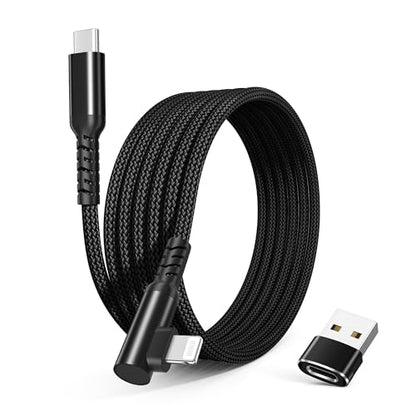 Basesailor iPhone 14 13 Pro Max Charger Cable Right Angle 10FT - color: Black, size: 10FT/3M