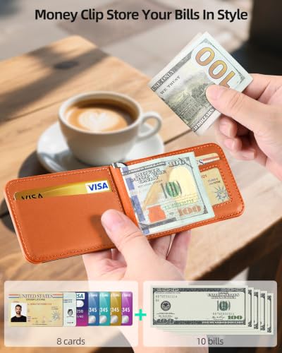 ExtreLife for MagSafe Wallet with Money Clip, ID Window & 8 Card Holder - color: Cosmic Orange