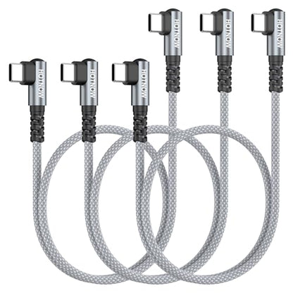 Right Angle USB C to USB C Cable 1.5FT 3Pack 90 Degree USB c Cable - color: Grey and White, size: 1.5FT
