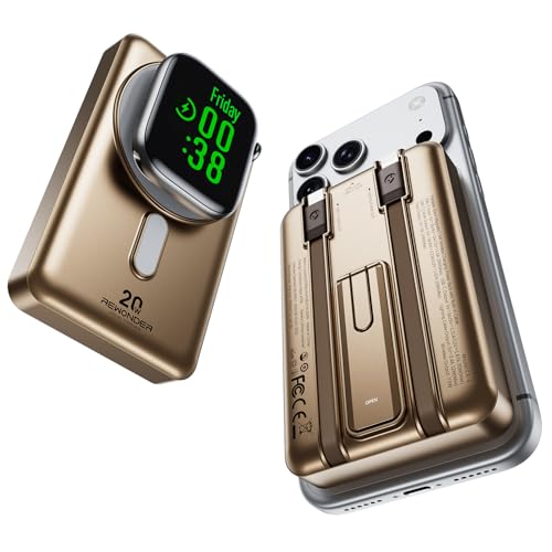 Magsafe Charger 10000mAh PD 20W Power Bank for iPhone & Apple Watch - color: Golden