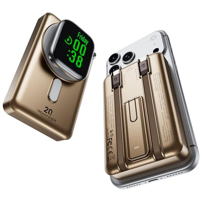 Magsafe Charger 10000mAh PD 20W Power Bank for iPhone & Apple Watch - color: Golden