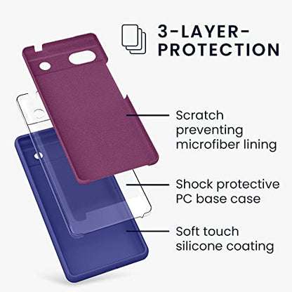 kwmobile Case Compatible with Google Pixel 6a Case - TPU Silicone Phone Cover with Soft Finish - Blue Violet - color: Blue Violet, size: Pixel 6a