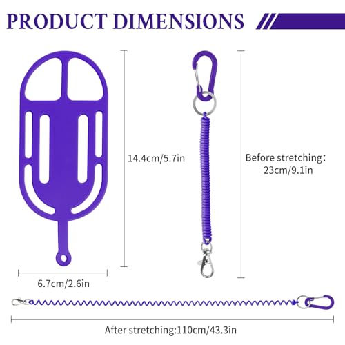 HOTEMIA Silicone Phone Lanyard Holder with Carabiner, Universal Phone Strap,Anti-Theft Phone Case with retractable tether - color: Purple