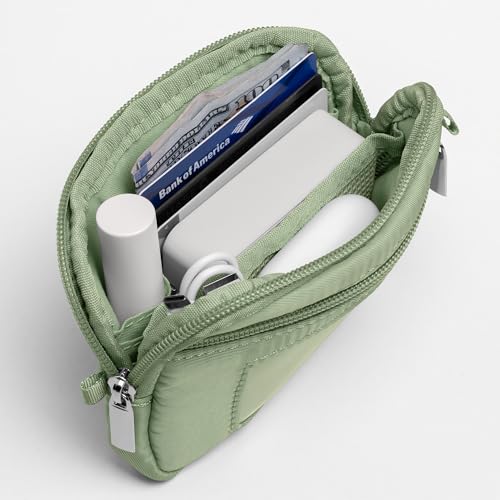 Nekmit Clip and Go Strap for Phone with Wallet Crossbody, Adjustable Phone Lanyard with Detachable Zippered Pouch & Wristlet - color: Green