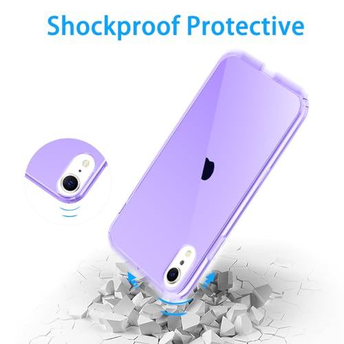 JJGoo Compatible with iPhone XR Case Clear Soft Transparent Shockproof Protective Slim Thin Bumper Phone Cover for XR, Clear Purple - color: Purple