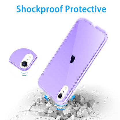 JJGoo Compatible with iPhone XR Case Clear Soft Transparent Shockproof Protective Slim Thin Bumper Phone Cover for XR, Clear Purple - color: Purple