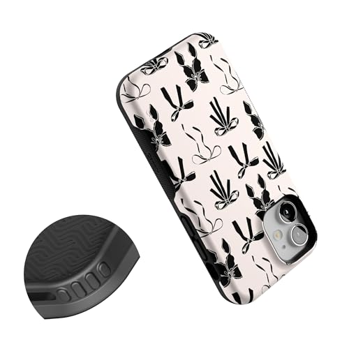 Casely iPhone 12 Mini Case | Goth Girlie | Black Bows | Bold Protective Design | Compatible with MagSafe - color: Goth Girlie | Black Bows, size: Iphone 12 Mini