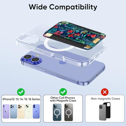 FINPAC MagSafe Wallet Magnetic Card Wallet Holder for Women Men - color: Jungle Night