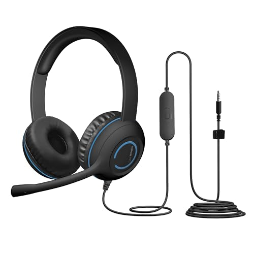 Cyber Acoustics AC-5002 3.5mm Stereo Headset with Durable TuffCord - size: 1-Unit