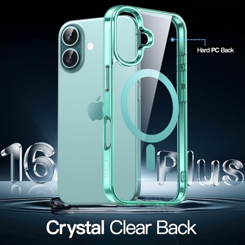 JETech Magnetic Case for iPhone 16 Plus 6.7-Inch Compatible with MagSafe, Shockproof Phone Bumper Cover, Anti-Scratch Clear Back (Teal) - color: Teal, size: iPhone 16 Plus