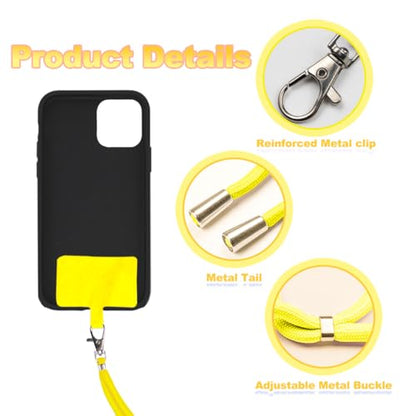 ELANE 8 Pieces Cell Phone Holder Around Neck,Adjustable Crossbody Phone Strap,Cell Phone Lanyard Crossbody Phone Lanyard - color: Yellow