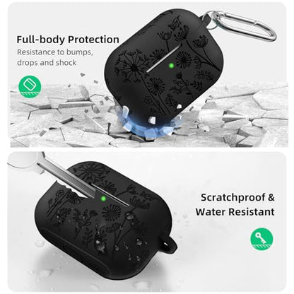 Lerobo for AirPods Pro 3 Case with Cleaner Kit & Keychain, Black - color: A-Black, size: AirPods Pro 3