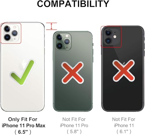 HOOMIL Case for iPhone 11 Pro Max 6.5-Inch, Non-Yellowing, Drop Protection, Anti-Scratch Transparent Hard Back Phone Cover - Black - color: Black, size: iPhone 11 Pro Max