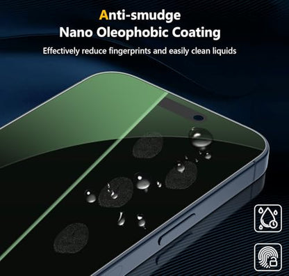 [3 Pack] for iPhone 15 Pro Max Green Privacy Screen Protector - size: iPhone 15 Pro Max