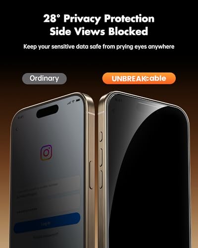 UNBREAKcable Privacy Screen Protector for iPhone 15 Pro Max, 2-Pack - size: iPhone 15 Pro Max