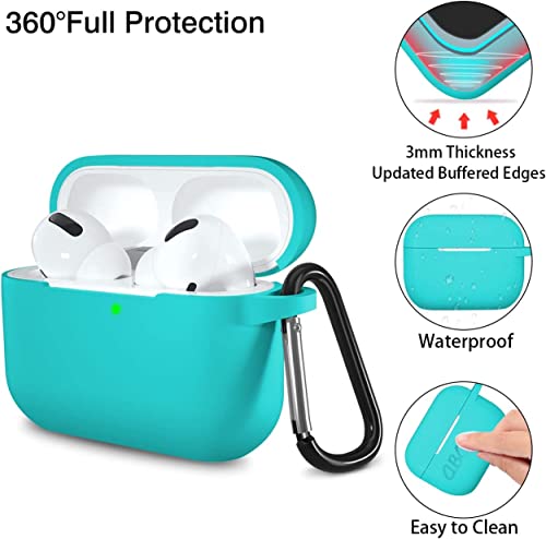 Lerobo for AirPods Pro 2nd/1st Case with Keychain, Teal - color: Teal