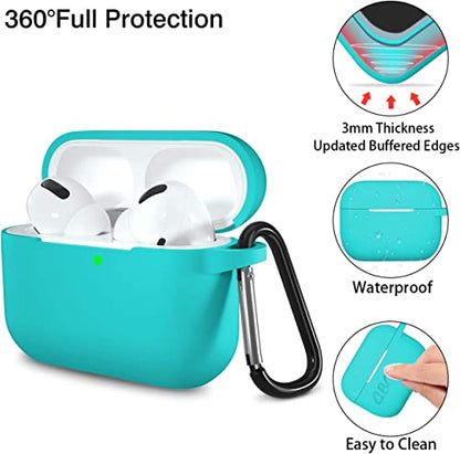 Lerobo for AirPods Pro 2nd/1st Case with Keychain, Teal - color: Teal