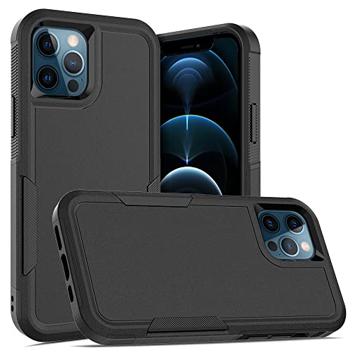 Heavy‑Duty Rugged Anti‑Drop Shockproof Protective Phone Case for iPhone 12/12 pro, Durable Protective Shell, Black - color: Black, size: iPhone 12/12 pro