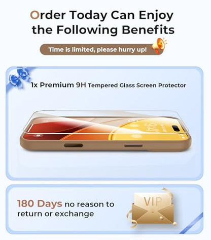Magnetic for iPhone 17 Pro Max Case with Integrated Camera Protection, [Seamless Work with Magsafe] [Military Grade Shockproof] [Covered Camera Control Button] Case for iPhone 17 Pro Max 6.9'', Brown - color: Brown