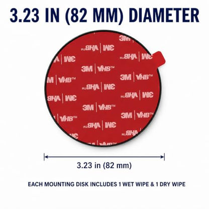 Dashboard Pad Mounting Disk for Suction Cup Mounts Only, 3.23 in Heat-Resistant Adhesive Base with Flexible Steel Reinforcement, Fits Flat & Curved Dashboards, Phone Holders, GPS & Dash Cams 1 Pack - style: 1 Count (Pack of 1)