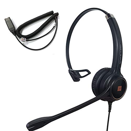 IPD IPH-250 Phone Headset with Noise Cancelling Microphone for Office and Call Center-Compatible with Avaya 1608 1616 9601 9608 9611 9611G 9620 9621 9630 9631 9640 9641 9650 9670 J139 J159 J169 J179 - color: 250-BL-LEAT