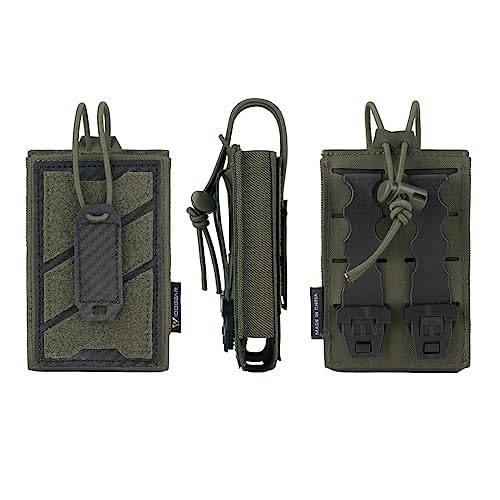 IDOGEAR Tactical Phone Pouch Molle Magazine Pouches Universal Utility Smartphone Holster Bag Outdoor EDC Waist Pouch Compatible with Phones Up to 6.7 Inches 500D Nylon - color: Ranger Green
