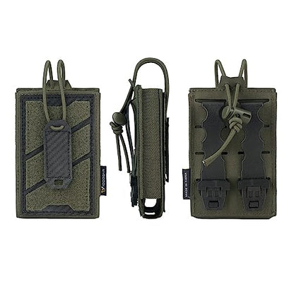 IDOGEAR Tactical Phone Pouch Molle Magazine Pouches Universal Utility Smartphone Holster Bag Outdoor EDC Waist Pouch Compatible with Phones Up to 6.7 Inches 500D Nylon - color: Ranger Green