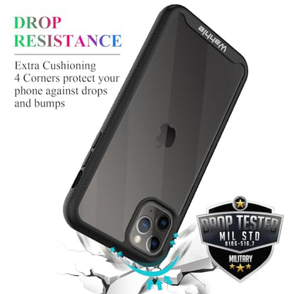 Compatible with iPhone 11 Pro Max Case, Built in Screen Protector Full Body Shockproof Slim Fit Bumper Protective Phone Cover 6.5'' Men Women-Black/Clear - size: iPhone 11 Pro Max