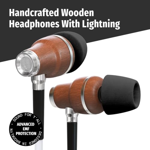 Symphonized Wooden Air Tube Headphones EMF Free with Microphone (Lightning) - style: Lightning