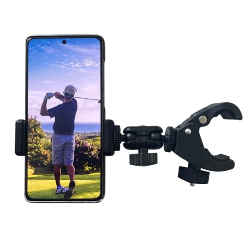 Phone Holder with Clamp，Cell Phone Holder Mount Clip for Golf Cart,Wheelchair Walker,Universal Phone Mount Holder.