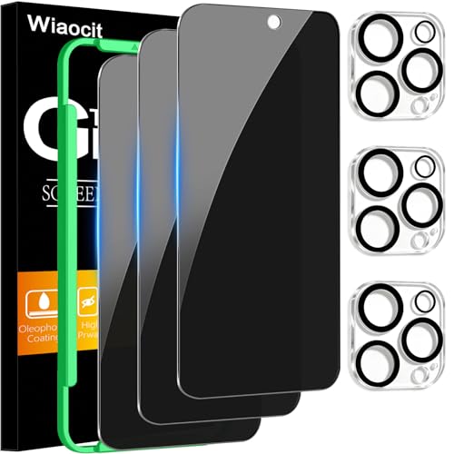 Wiaocit Tempered Glass Privacy Screen Protector for iPhone 15 Pro Max - size: iPhone 15 Pro Max-6.7 Inch