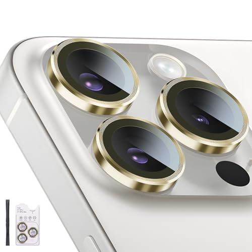 Camera Lens Protector for iPhone 16 Pro/16 Pro Max, Gold - color: Gold