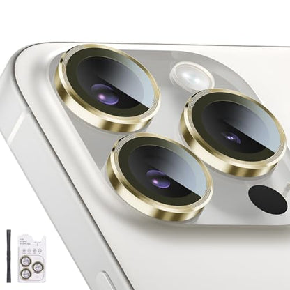 Camera Lens Protector for iPhone 16 Pro/16 Pro Max, Gold - color: Gold