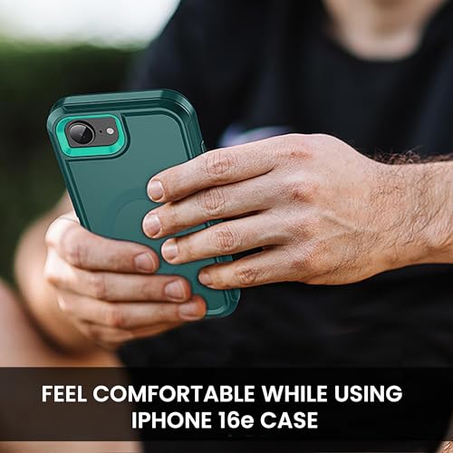 MXX Case for iPhone 16e & iPhone 17e, 3-Layer Heavy Duty Protective Cover, [Compatible with MagSafe] Shockproof Dustproof Drop Resistant Phone Case Turquoise/Teal Blue - color: Turquoise