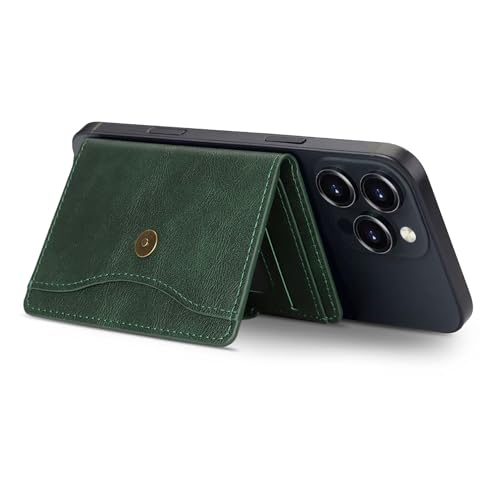Ultra-Thin Magnetic Wallet and Card Holder (Green) | Compatible with All Magnetic Protective Case,Premium PU leather, stand function, 6 card slots; Fits iPhone17/16/15/14series - color: Green