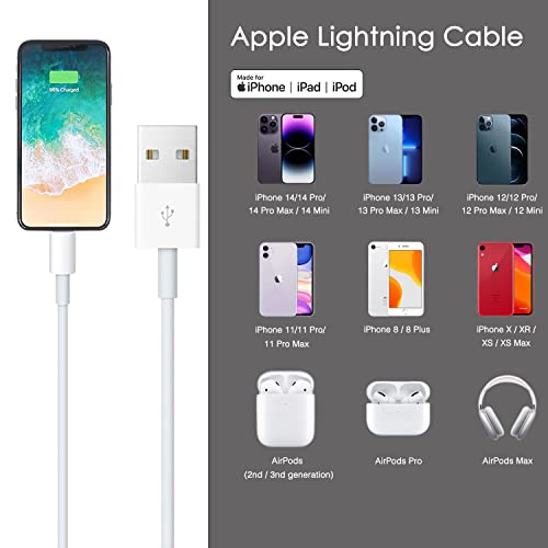 Car Apple Carplay Cable, USB A to Lightning Cable for iPhone 14, 14 pro max,13,Plus,SE 2nd/12/11/Xs/XR, iPad 4/5/ 6/7/ 8, Mini 2/3/4/5, Air 2/3 Charger Cord, Car Charging Cable - size: 3.3FT