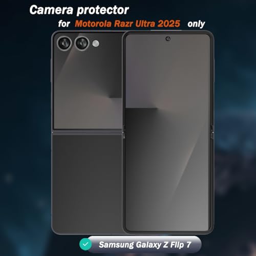 1 Pack Camera Lens Frame for Samsung Galaxy Z Flip 7, 9H Glass Screen Protector Anti-Scratch, Tempered Glass Metal Individual Camera Cover Accessories for Samsung Galaxy Z Flip 7,Black - size: for Galaxy Z Flip 7