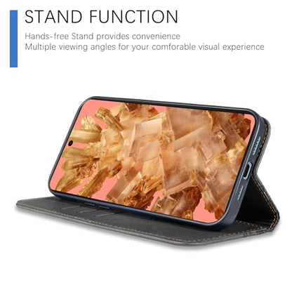 Wallet Case for Google Pixel 8 6.2 inch 2023 - [Strong Magnetic] PU Leather Folio Flip Case with Card Holder Kickstand Protective Phone Cover - Black - color: Black, size: Google Pixel 8 6.2"