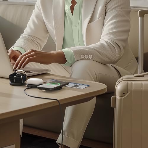 Satechi OntheGo 3-in-1 Wireless Charger, Qi2 15W Fast Charging, Black - color: Black