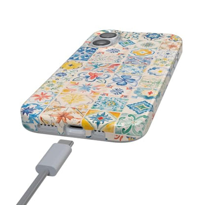 Casely iPhone 17 Case | Dolce Vita | Tuscan Tiles | Compatible with MagSafe | Classic Ultra Slim Design - color: Dolce Vita | Tuscan Tiles