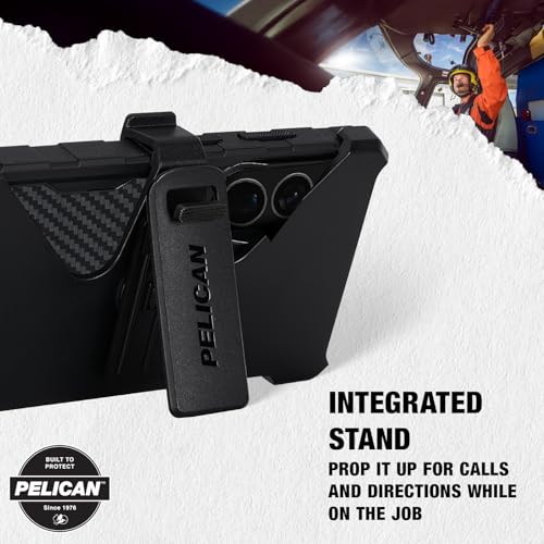 Pelican Shield Samsung Galaxy S26 Ultra Case - Rugged Phone Case - Carbon | Magnetic & Wireless Charging Case w/24ft Military-Grade Drop Protection & Belt Clip Holster for Samsung Galaxy S26 Ultra - color: Carbon, size: Samsung Galaxy S26 Ultra