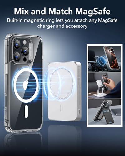 ESR for iPhone 16 Pro Case, Compatible with MagSafe, Shockproof Military-Grade Protection, Magnetic Phone Case for iPhone 16 Pro, Classic Hybrid Case (HaloLock), Clear - color: Clear