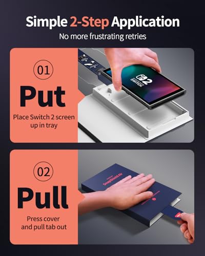 Ambison for Nintendo Switch 2 Screen Protector 2025 [0 Bubbles] Auto Alignment Kit Switch2 Screen Protector Tempered Glass [5X Stronger Durable] Full Coverage Nintendo Switch 2 Accessories, 2 Pack - size: Switch 2 (2025)*2Pcs with Flawless Fit Tray